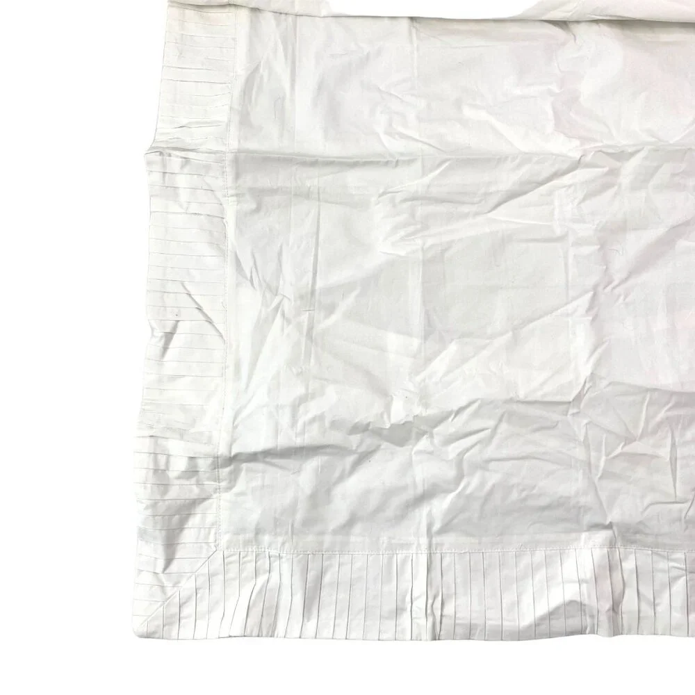 Williams Sonoma Pleated Border Euro Sham Solid White 100% Cotton 26